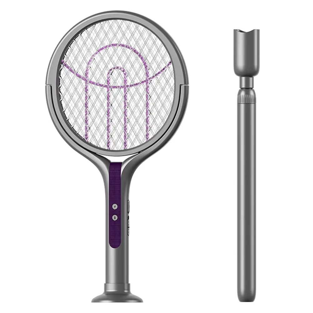 2 in 1 Retractable Electric Mosquito Swatter Rechargeable Bug Zapper Lamp