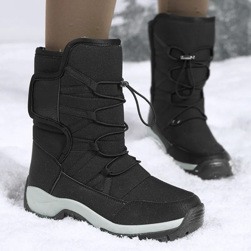 Mens Waterproof Plush Lined Winter Boots Breathable Non Slip Snow Boots
