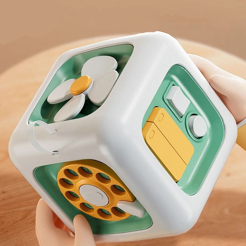 6 in 1 Montessori Educational Sensory Busy Cube – Early Education Activity Toy