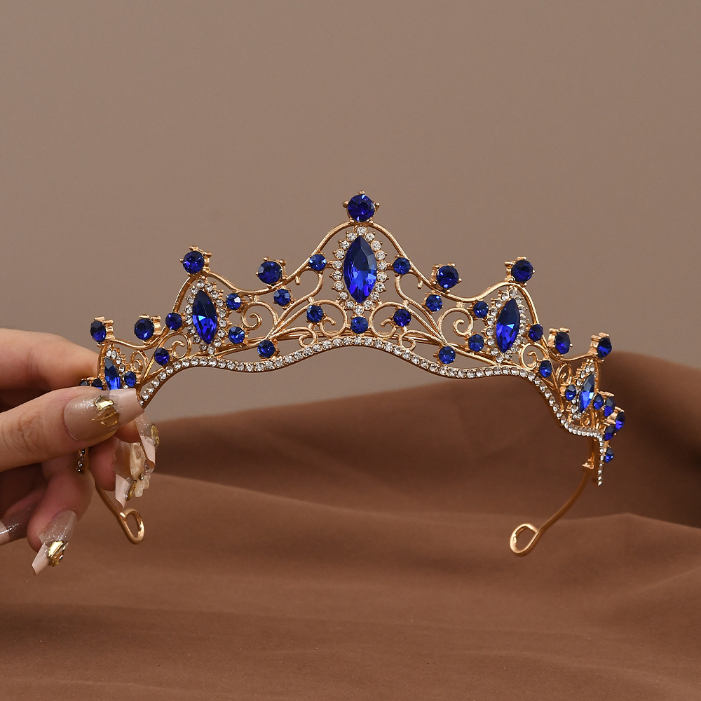 Princess Queen Vintage Baroque Crystal Crown Tiara – Rhinestone Bridal Jewelry for Women