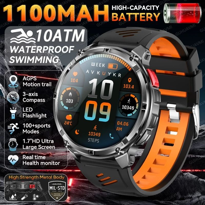 T-Rex 3 Pro Military Smart Watch with Dual-Band GPS 10ATM Waterproof and Long Battery