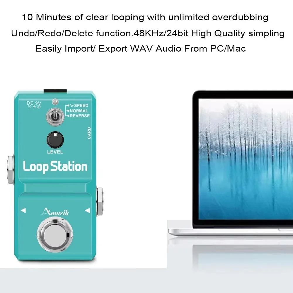 Guitar Bass Keyboard Rhythm Looper Pedal, Recording, Unlimited Overdubs, Memory Card Support