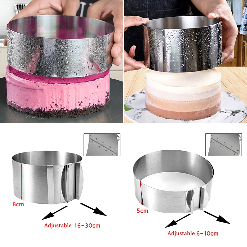 Premium Stainless Steel Telescopic Mousse Ring Mold, Adjustable Cake Ring with Rustproof Design for Baking