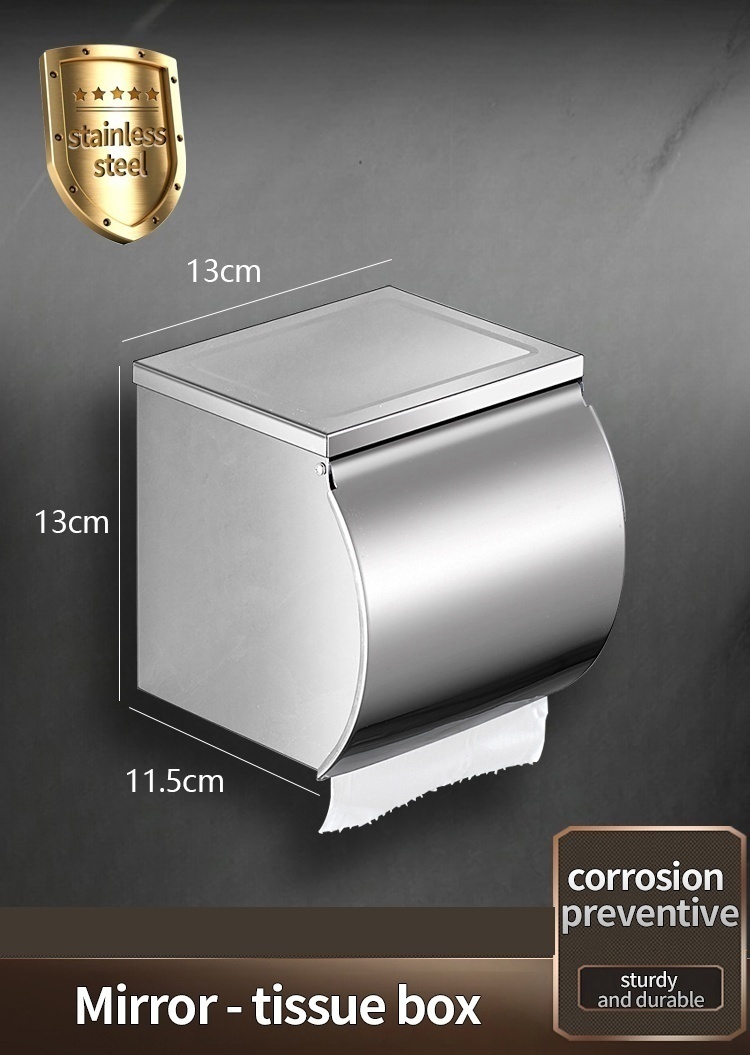 Wall-Mounted Stainless Steel Paper Towel Holder, Kitchen Roll Holder, Toilet Paper Holder, Bathroom Towel Rack