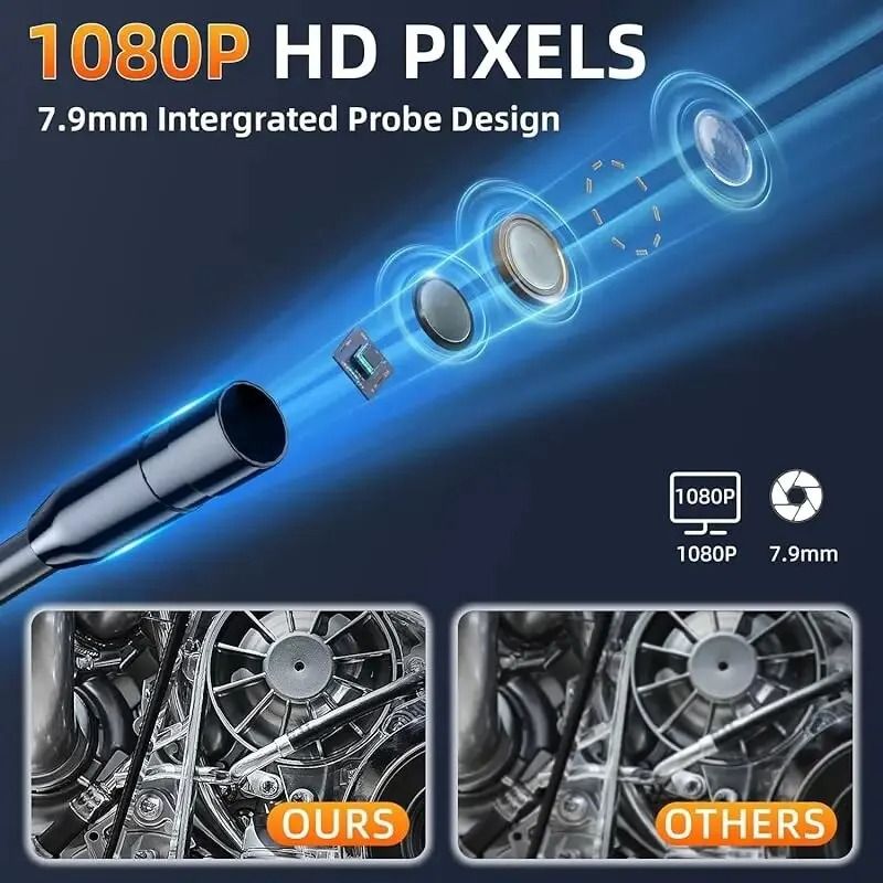 Industrial Endoscope Camera with 4.3 Inch Screen and Waterproof Probe