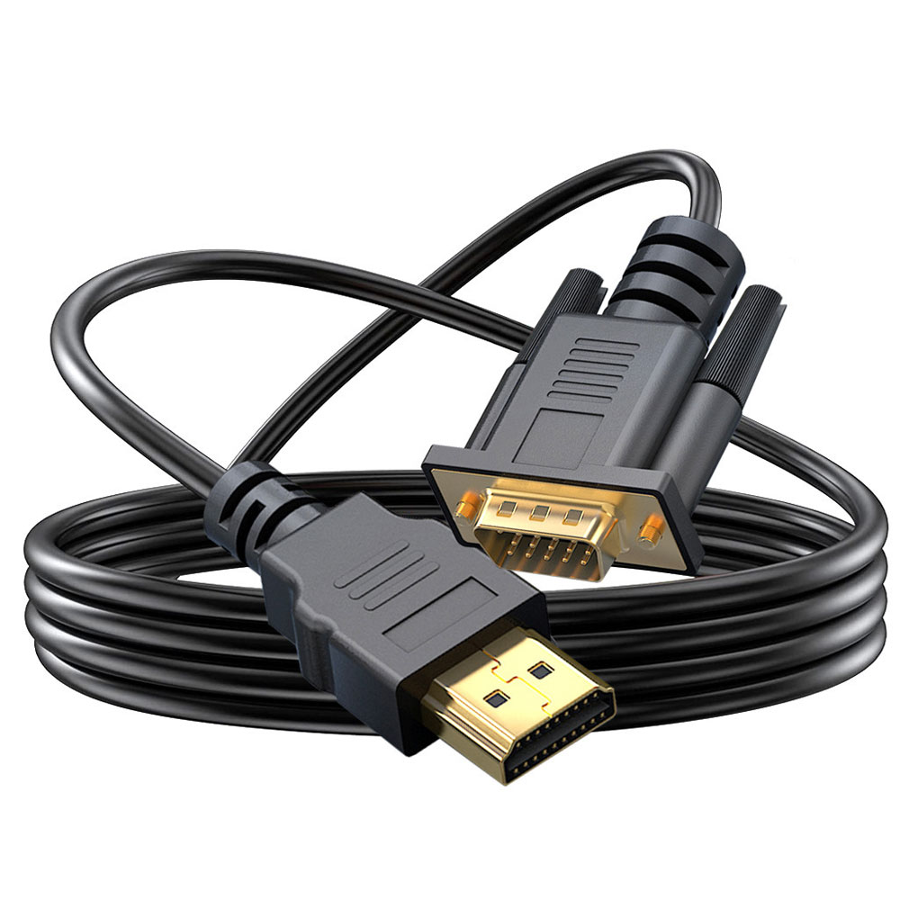 HDMI to VGA Adapter 1.8M FHD 1080P Converter Cable for Laptop, PC, TV, Monitor, Projector