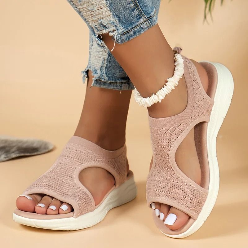 Mesh Platform Wedge Sandals for Women