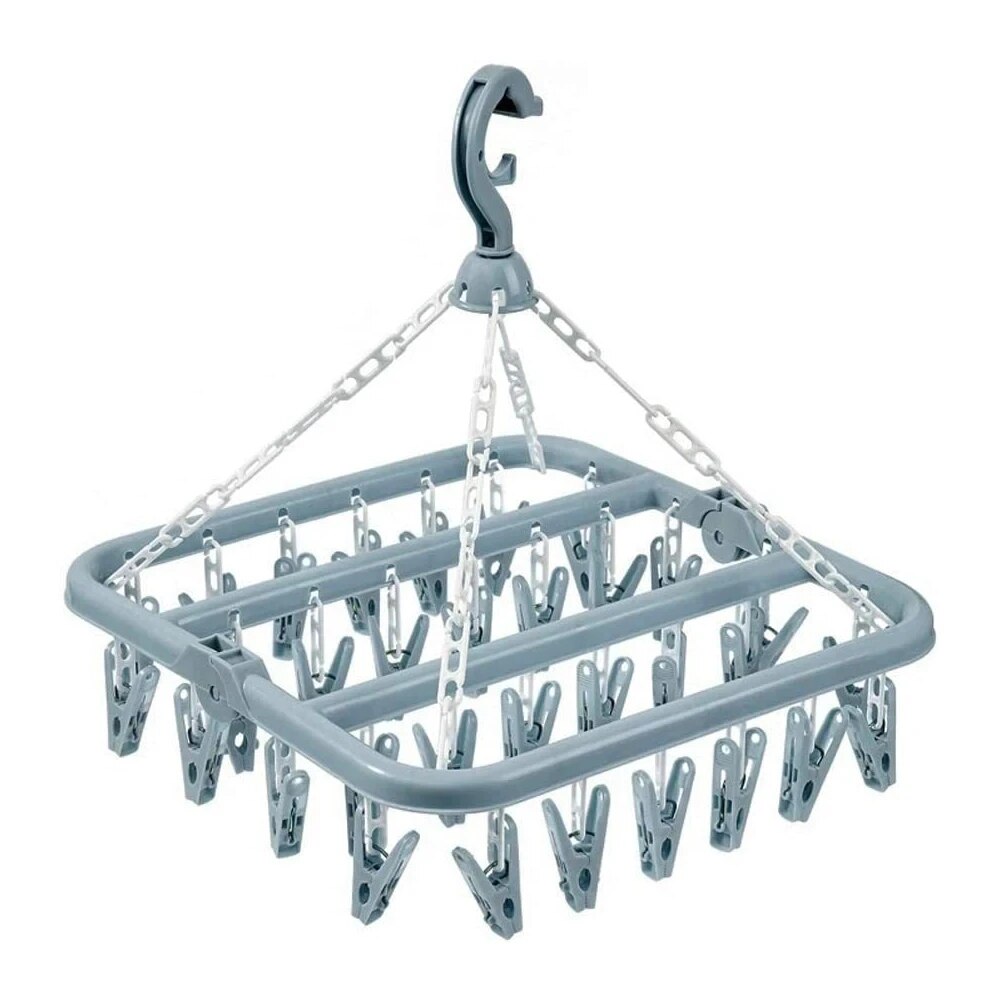 Socks Underwear Drying Rack, Clothes Hanger with Clips, Folding Laundry Hanging Stand