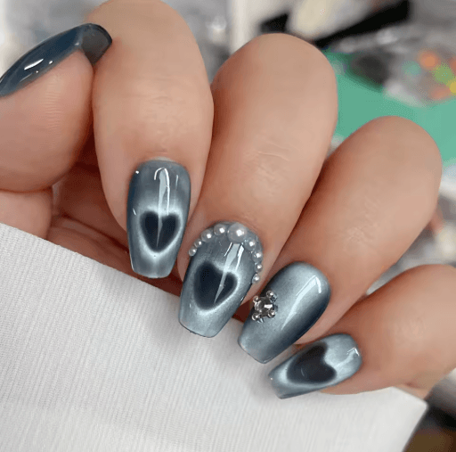 DIY Nail Art Magnet Set Strong Cats Eye Magnetic Rod with Heart Shaped Design