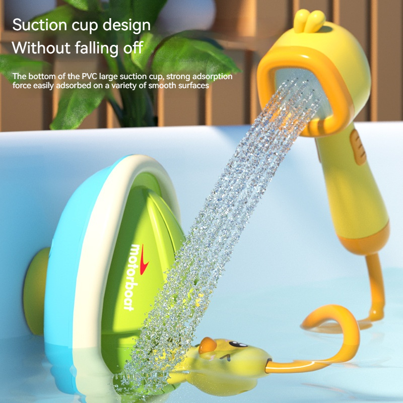 Cute Duck Bathtub Boat Toy, Automatic Water Spray & Sensory Interactive Shower Gift for Toddlers