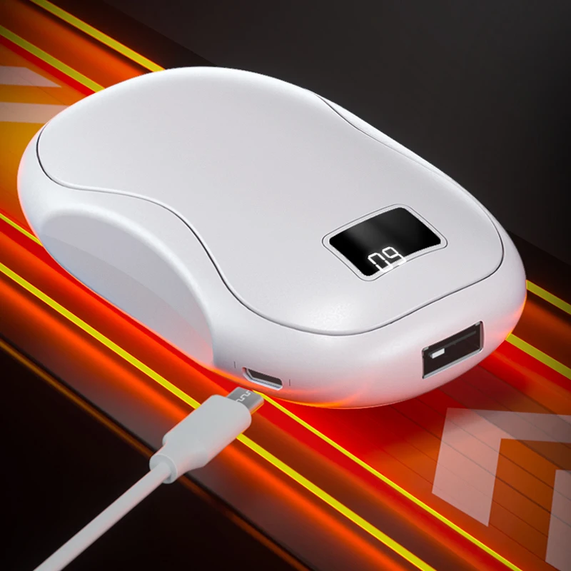 Fast Heating Portable Hand Warmer Digital Display Safe Double Sided Warmth for Winter