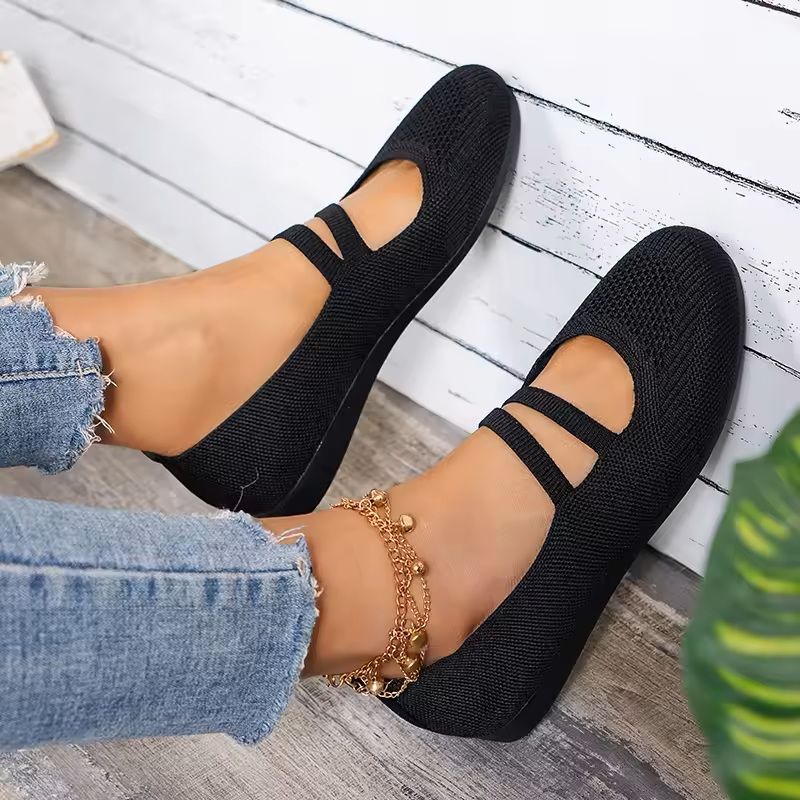 Women's Breathable Knitted Flats – Lightweight Slip-On Summer Loafers