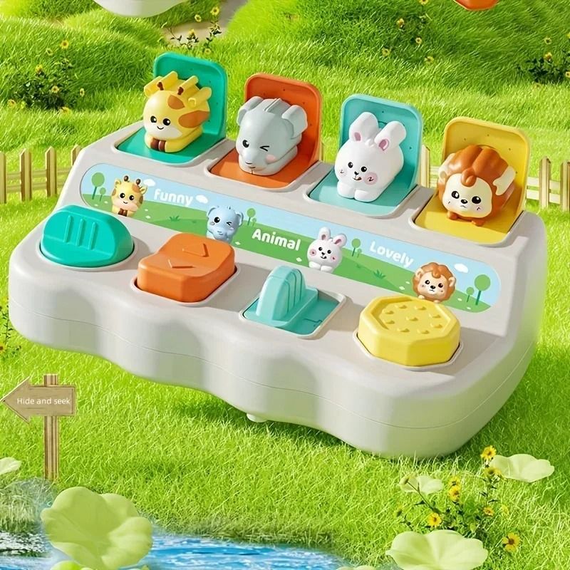 Montessori Pop Up Animal Toy Interactive Learning Box for Toddlers