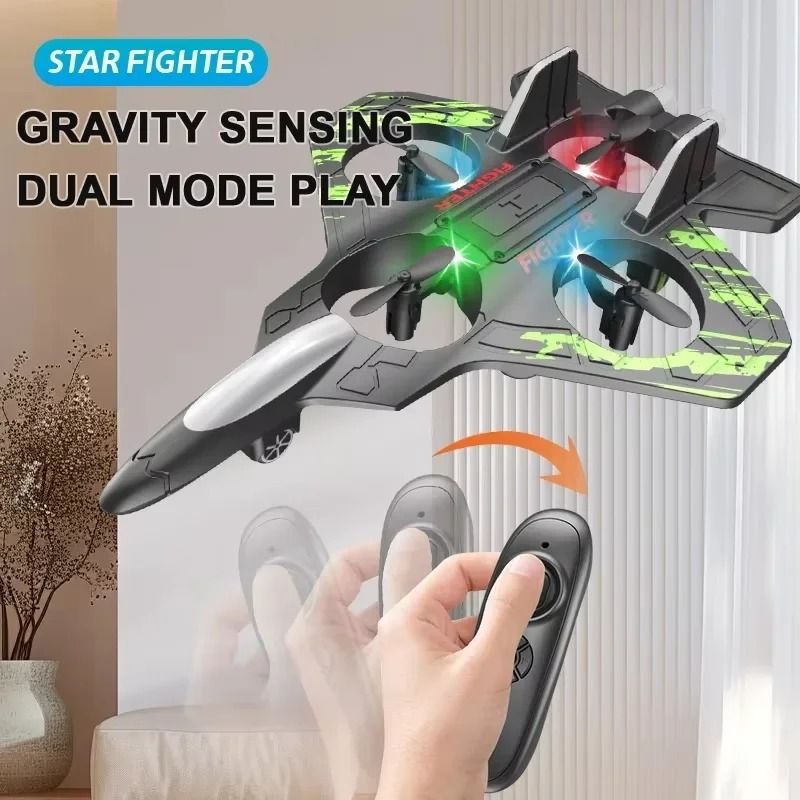 2.4G Remote Control Foam Fighter Plane with LED Lights and Stunt Tumbling