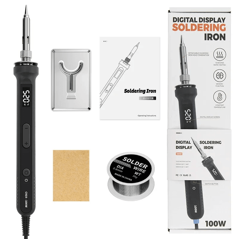 100W Digital Electric Soldering Iron Kit with LCD Temperature Control