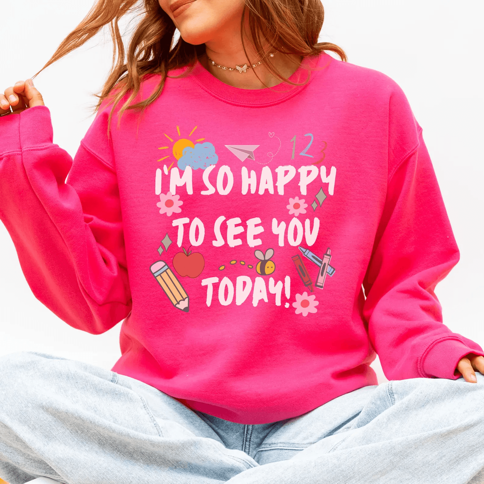 Teacher Sweatshirt Retro Teacher Crewneck Cute Trendy Teacher Gift Teach Shirt