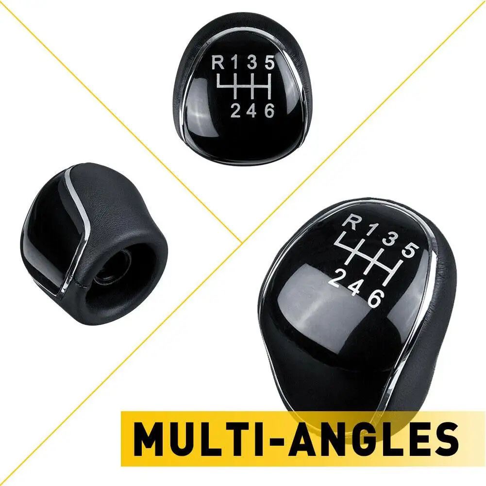 Premium Ford Gear Shift Knob - Leather Manual Shifter Knob for Mondeo, Focus, C-Max & Kuga (5/6 Speed)