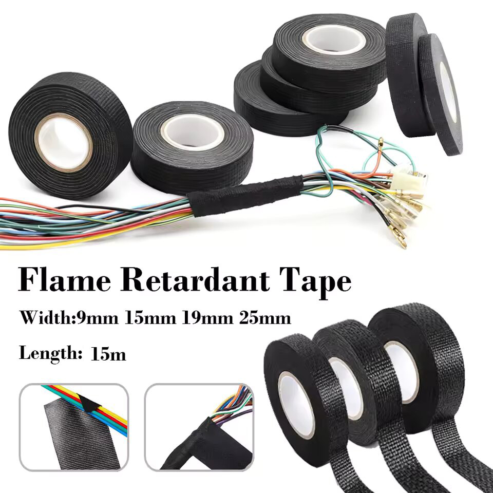 Heat-Resistant Flame Retardant Tape  Durable Coroplast Adhesive Cloth for Wiring Loom & Cable Protection