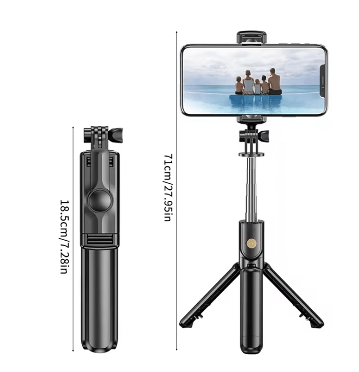 Flexible 360 Degree Selfie Stick Tripod with Wireless Remote and Phone Holder
