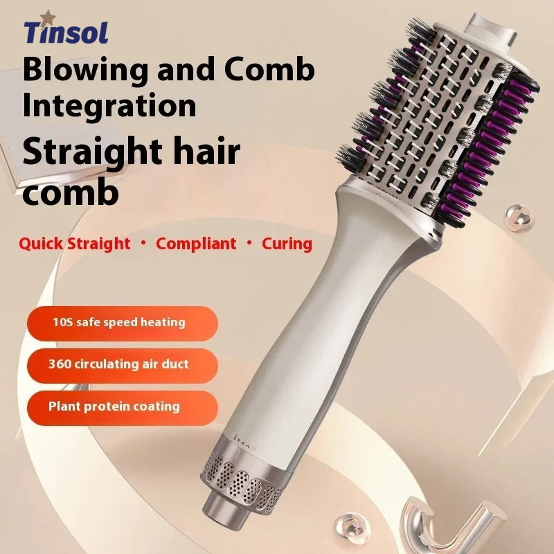 3 in 1 Hot Air Comb Hair Straightener Curler, Hair Dryer Brush Styler, Multi Purpose Hair Straightening Comb