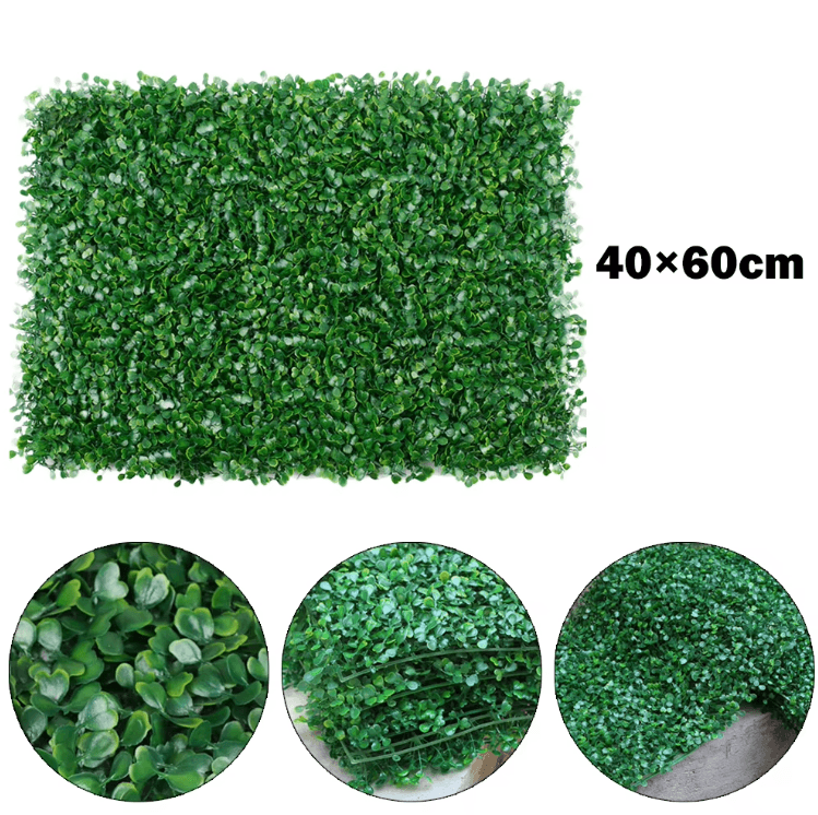 40x60cm Artificial Plant Wall Panels Lush Green Hedge Mat for Indoor & Outdoor Decor