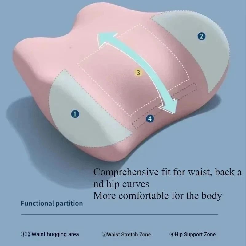 Lumbar Support Cushion Memory Cotton Back Pillow for Sleep and Posture Relief