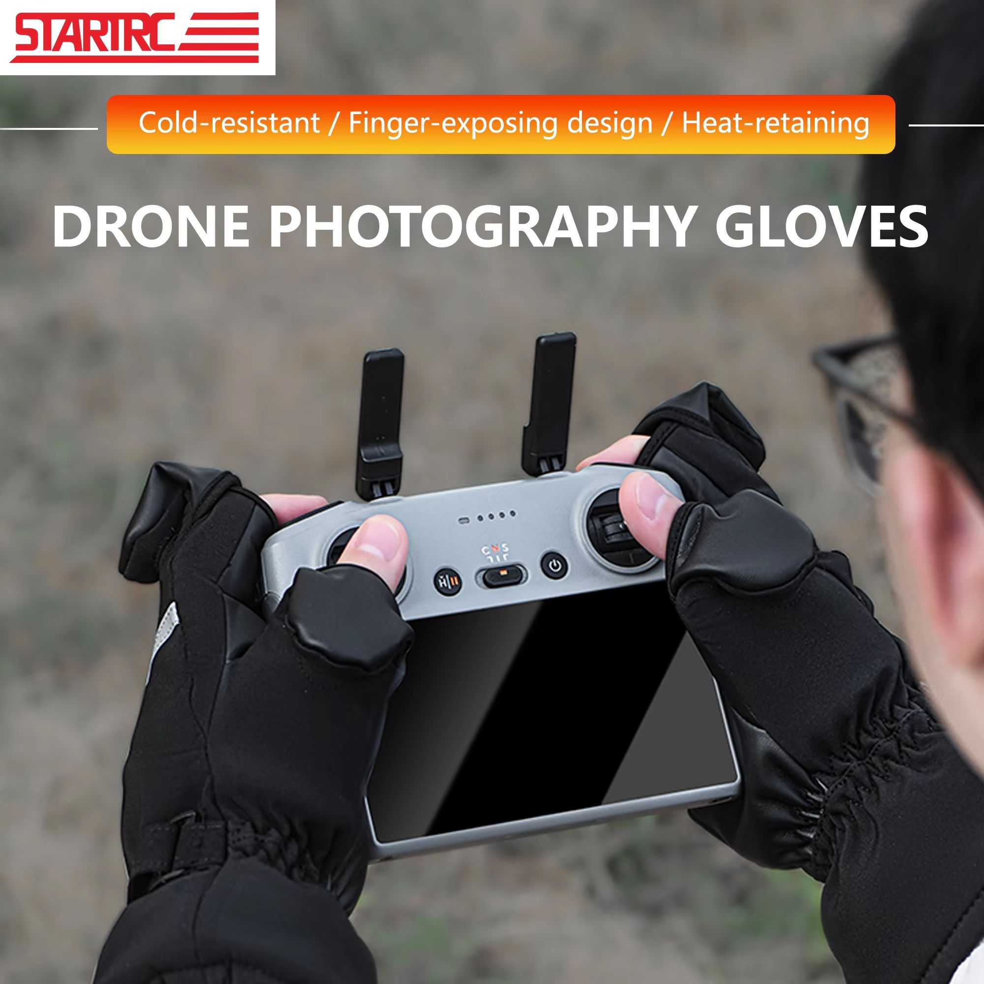 STARTRC Universal Winter Drone Flight Gloves V2 - Warm Pilot Gloves for DJI Controllers