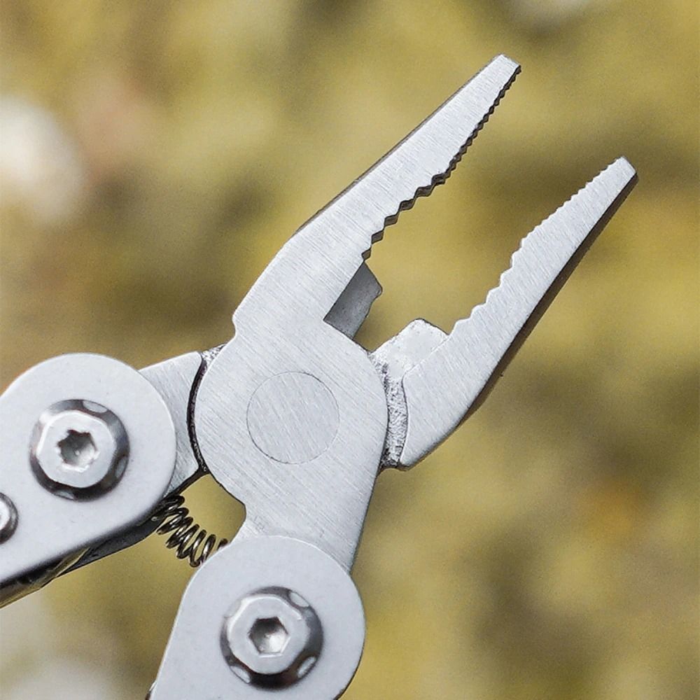 Compact Stainless Steel Folding Multitool Pliers with Keychain