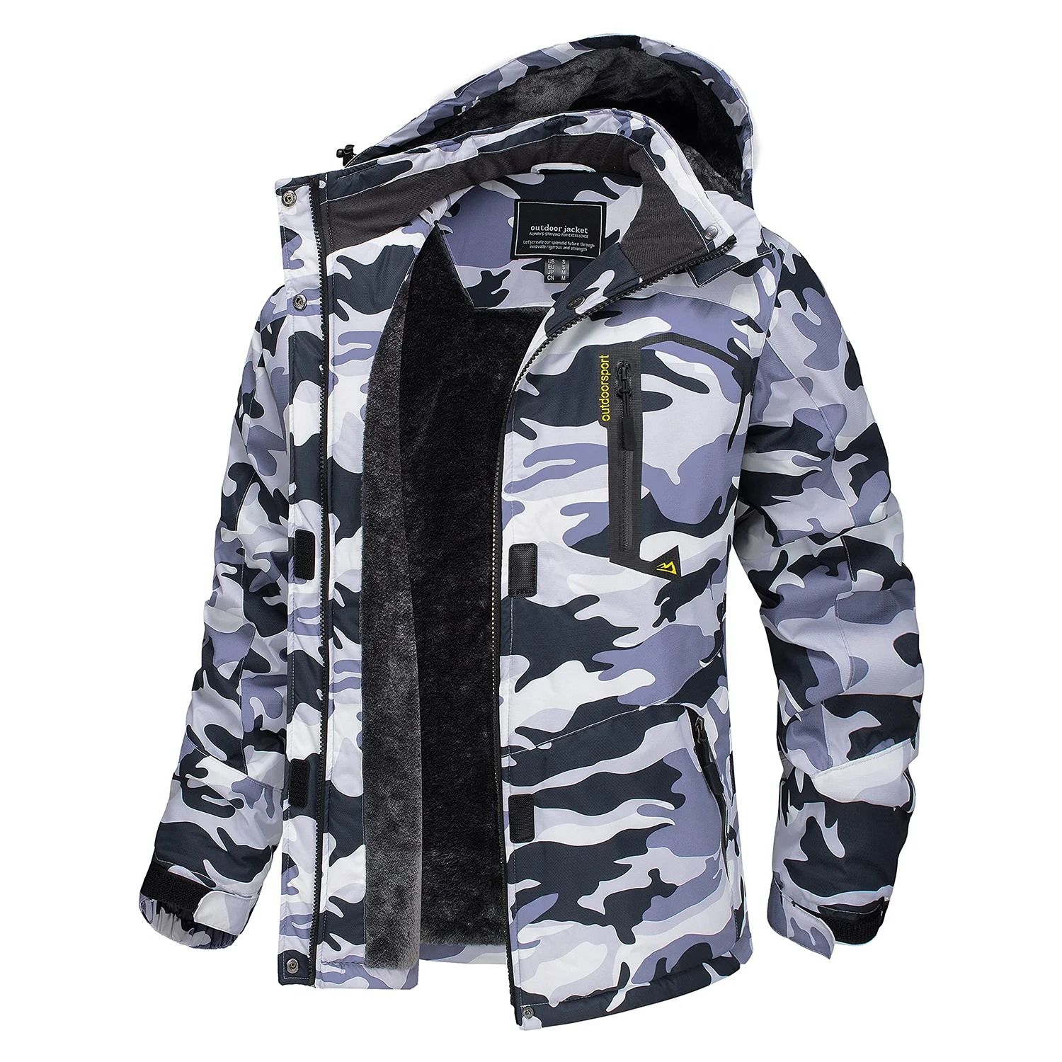 Women Winter Waterproof Ski Jacket with Fleece Lining
