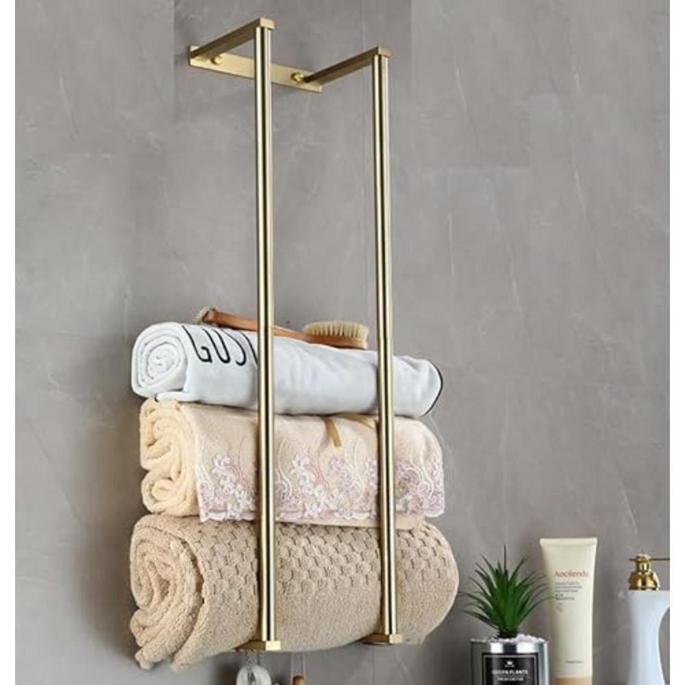 Stainless Steel Towel Rack for Bathroom, Wall Mounted Towel Storage Rack, Space-Saving Rolled Towels Holder