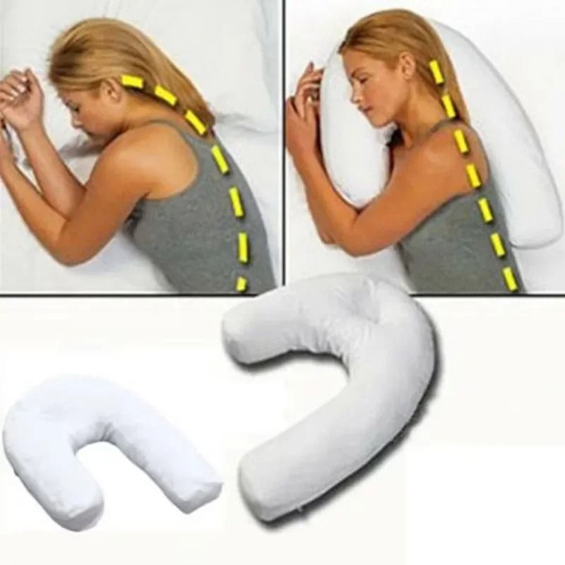 U Shape Side Sleeper Pillow with Ear Hole Contour Support for Neck and Shoulder Relief