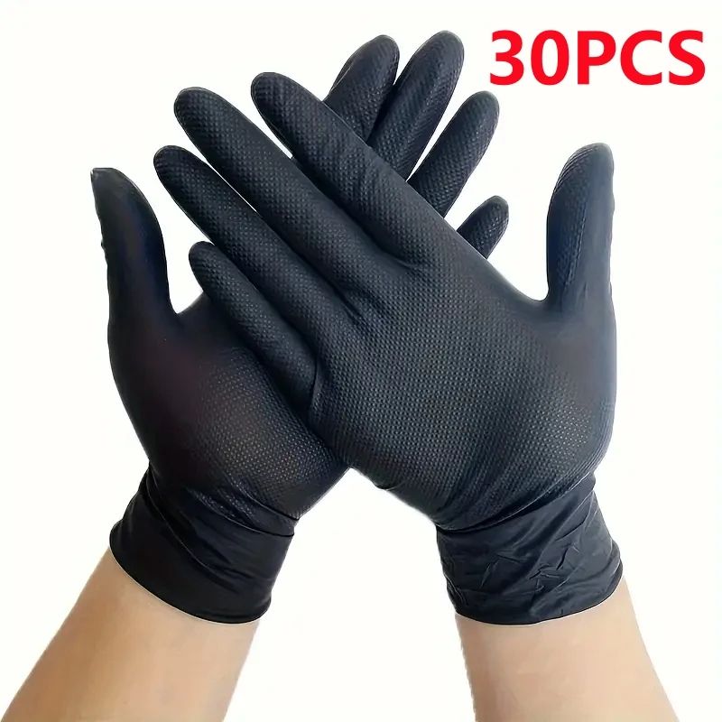Nitrile Gloves Thick Heavy Duty Industrial Disposable Gloves with Diamond Texture Latex Free Mechanic Auto Repair Gloves