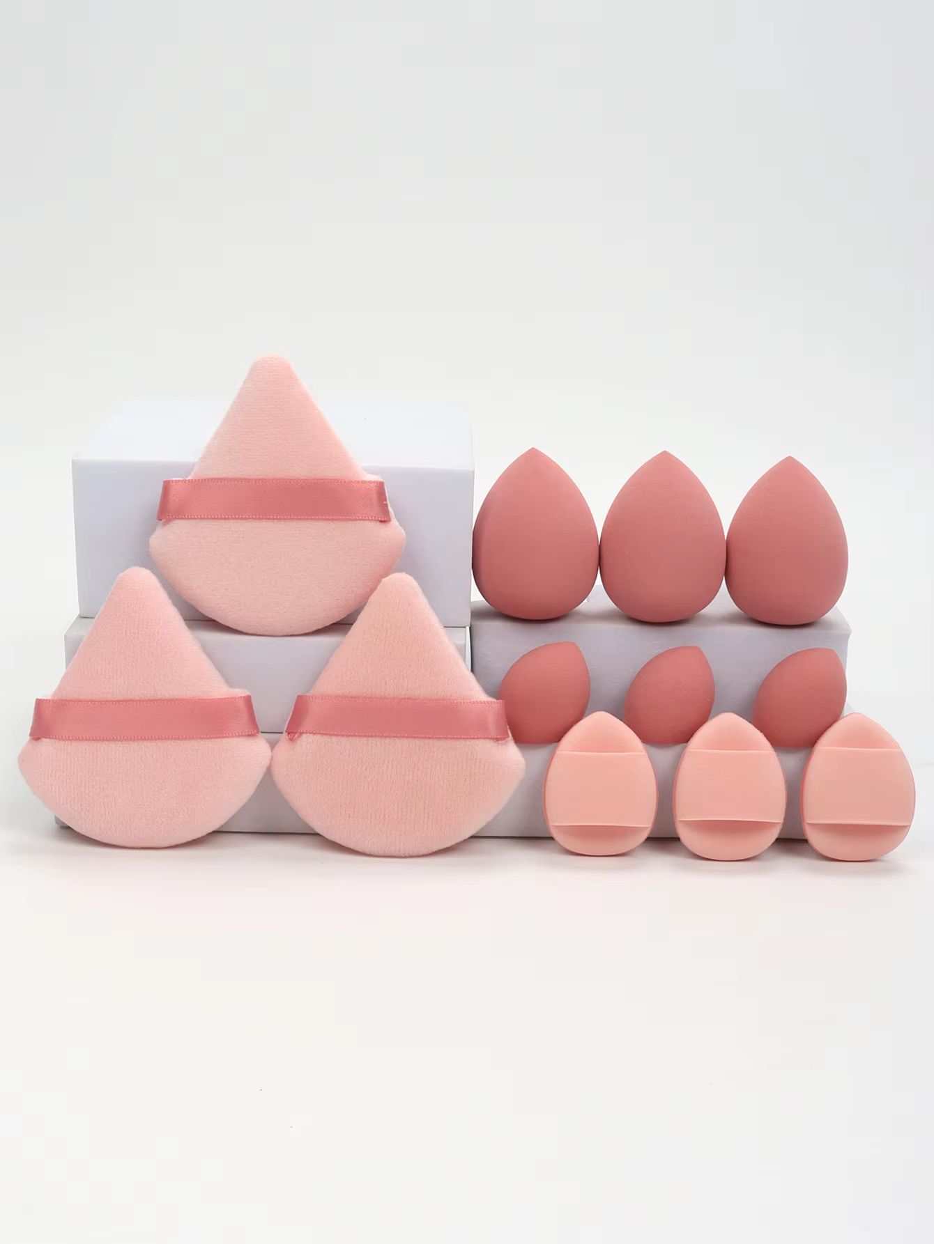All-Purpose 12-Piece Makeup Sponge Set with Puffs and Beauty Eggs