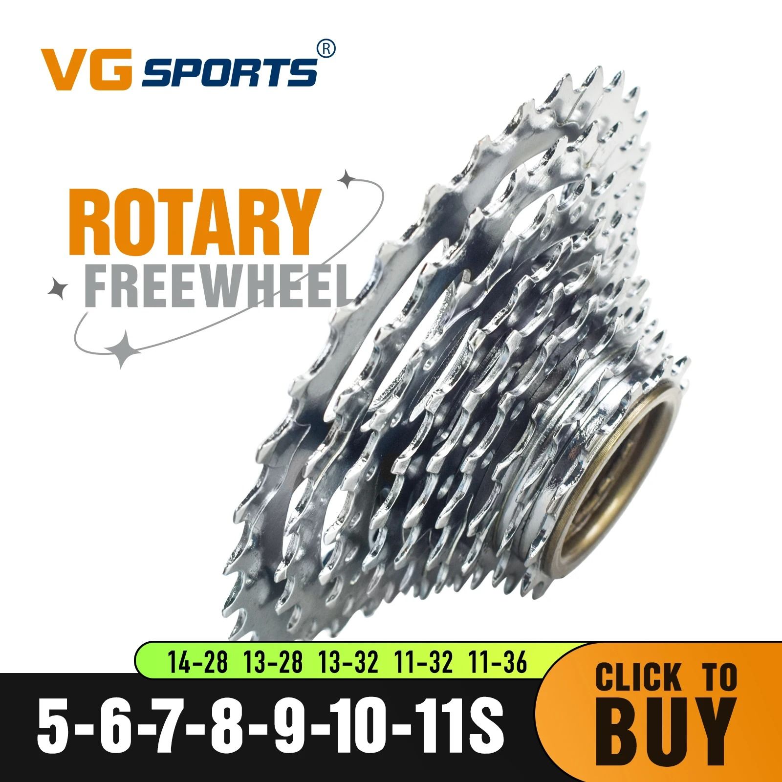 VG Sports Bike Freewheel Sprocket 5–11 Speed Compatible with Rotary Hubs