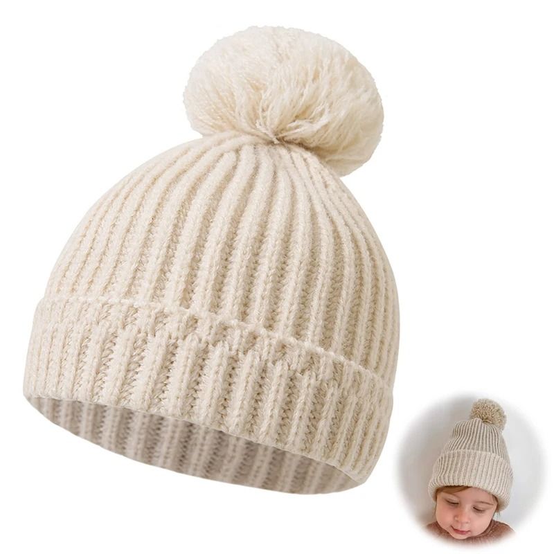 Elite Pompom Crochet Beanie – Premium Knitted Thermal Headwrap for Newborns