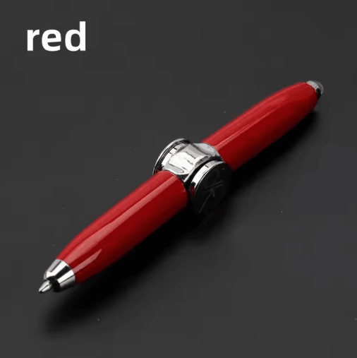 Multifunctional Gyro Fidget Pen – Metal LED Spinner Ballpoint with Luminous Rotating Top