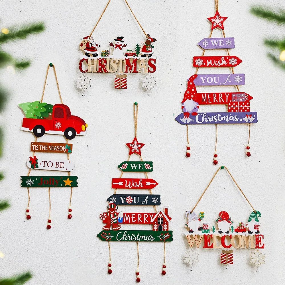 Christmas Wooden Hanging Ornament Merry Christmas Tree Pendant