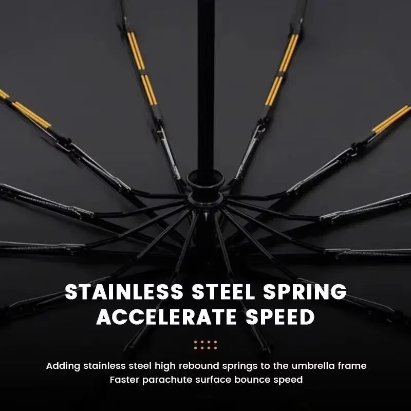 12-Bone Fully Automatic UV-Resistant Folding Travel Umbrella