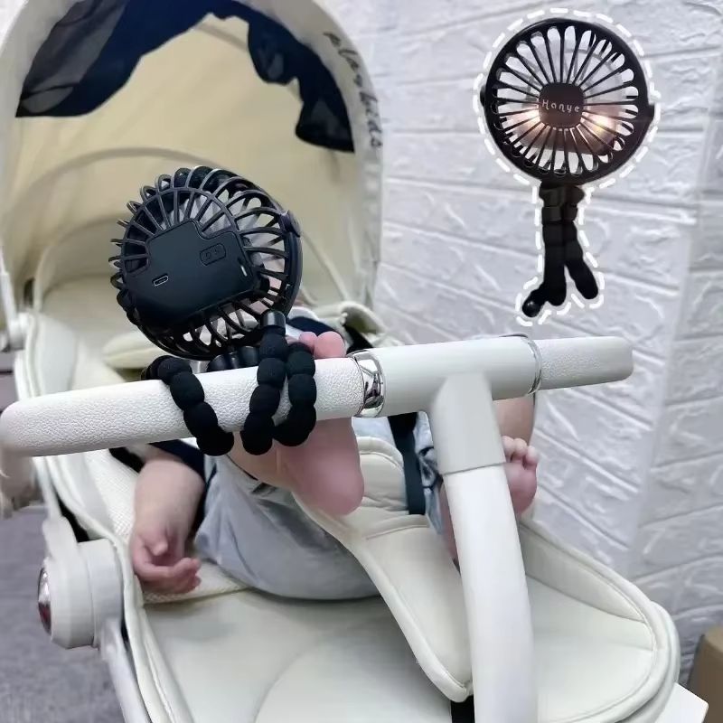 Compact Rechargeable Stroller Fan – Quiet USB Portable Fan for Baby & You