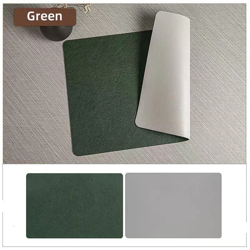 Square Faux Leather Kitchen Dining Placemats – Heat-Resistant Insulation Table Mats
