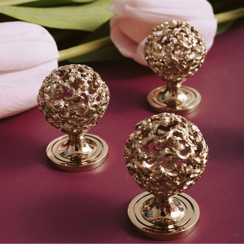 Polished Ball Cabinet Knob Zinc Alloy Round Drawer Pull