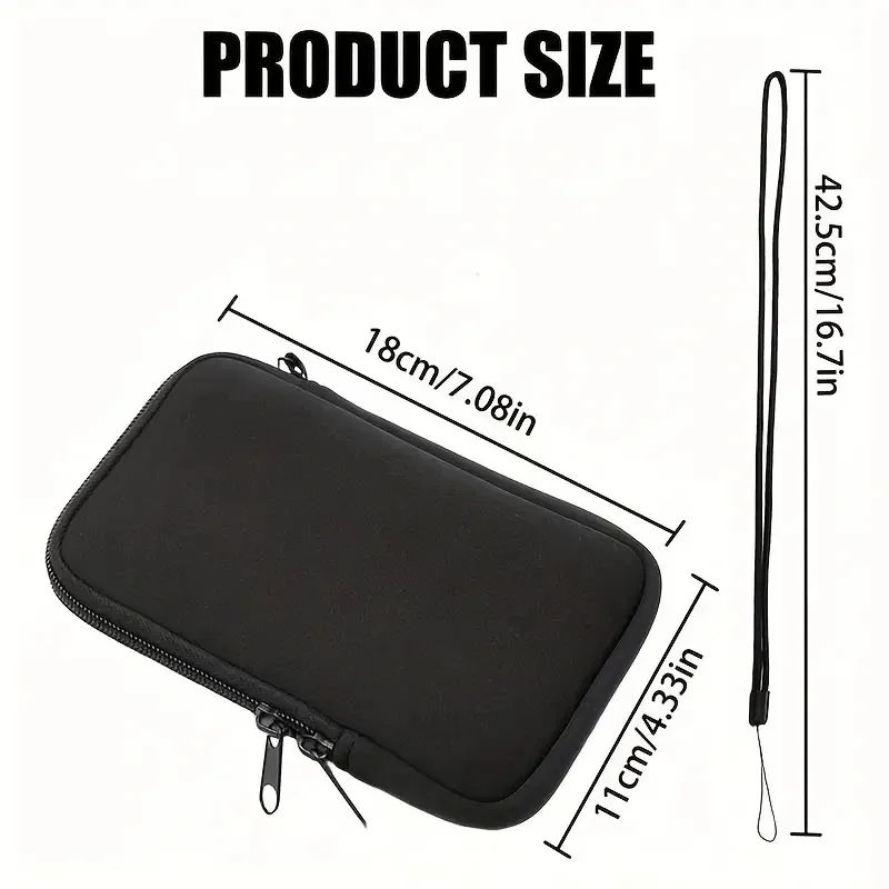 Neoprene Zipper Phone Pouch – Protective Black Sleeve Case for Multiple Smartphone Models