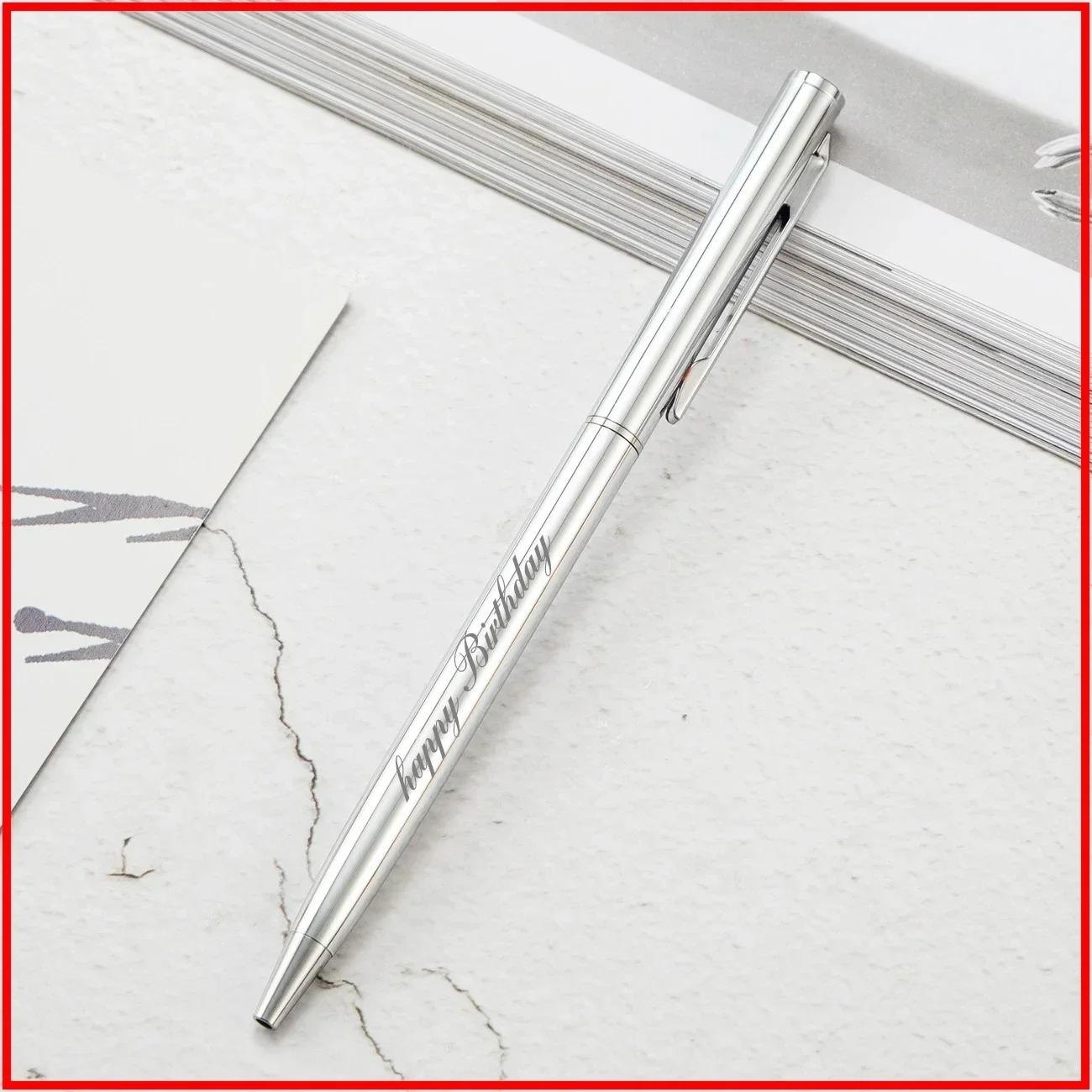 Metal Ballpoint Pens Rose Gold, Custom Logo, Engraved Name, Advertising Lettering, School Office Supplies