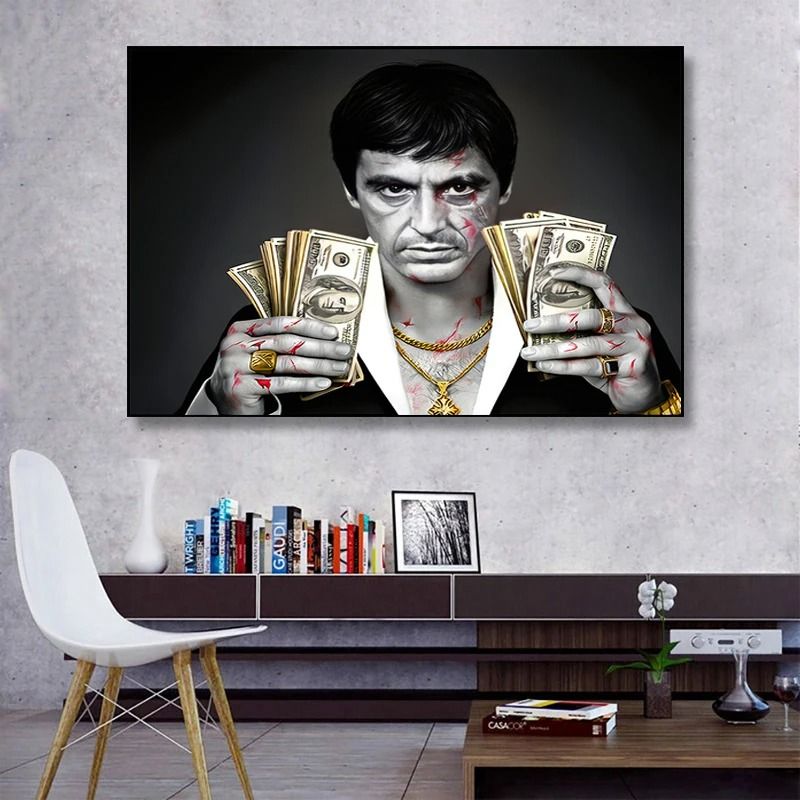 Scarface Tony Montana Canvas Print Gangster Movie Wall Art