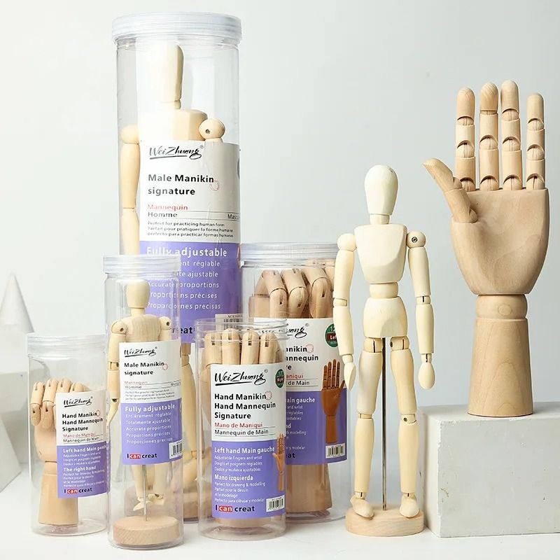 Artists Wooden Drawing Mannequin | Posable Human Figurine for Anatomy Study & Minimalist Home Decor