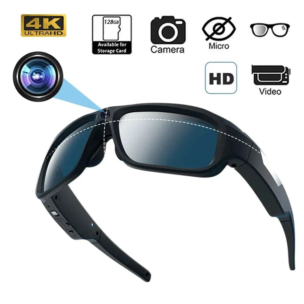 4K HD Smart Camera Glasses – Ultra-High Definition Video Recording – Hands-Free POV Camcorder for Cycling & Driving