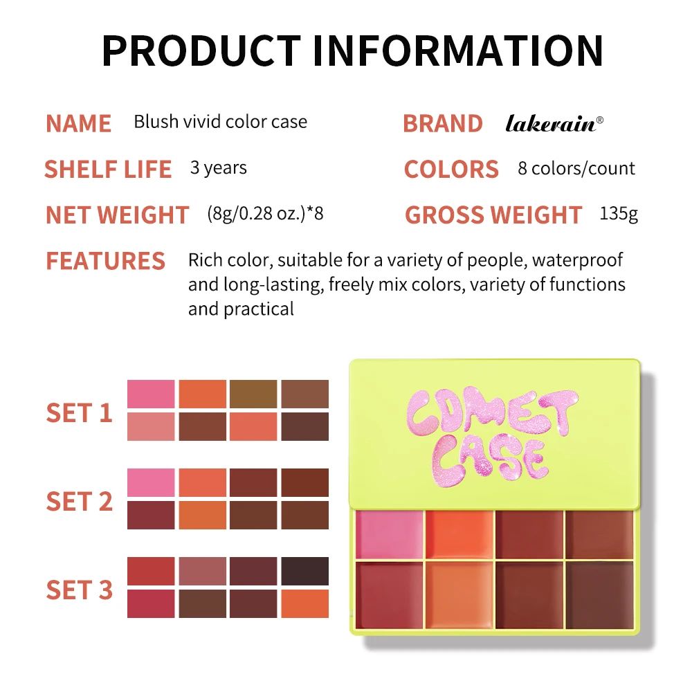 Curve Case Cream Blush Highlighter Palette Multi Use Eyebrow Cream Palette Matte & Shimmer Face Kit