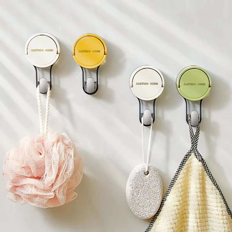 1/2 Piece Suction Cup Wall Hooks Reusable No Punching Hanging Hooks for Home Organizer