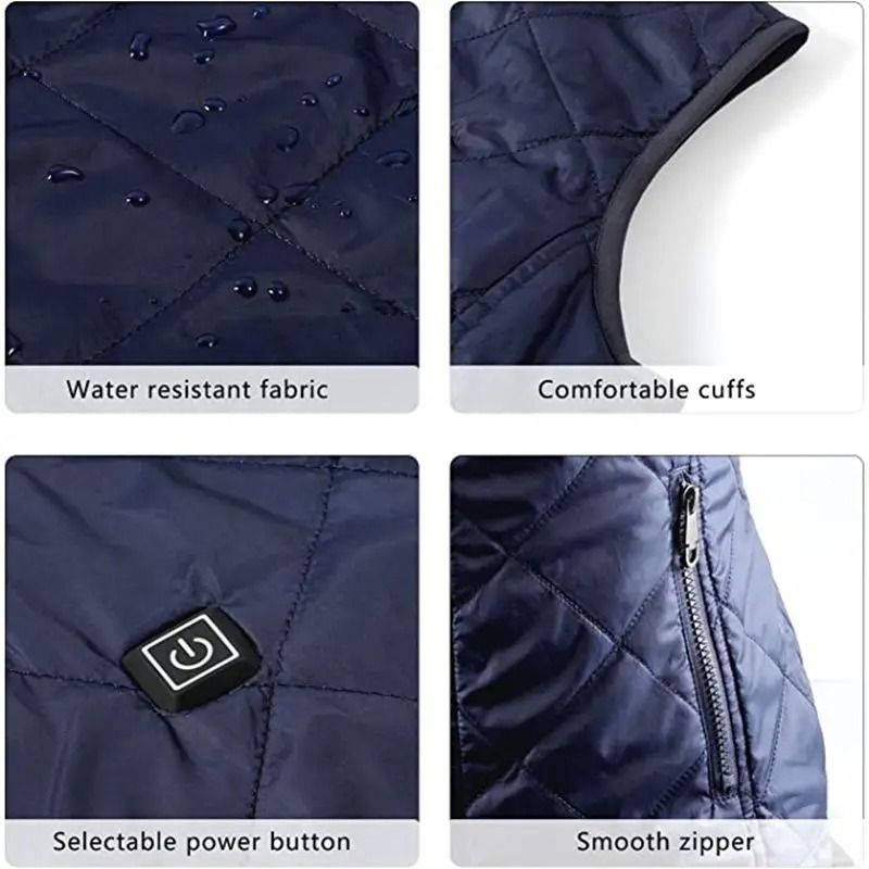 Womens Heated Winter Vest USB Infrared Thermal Jacket