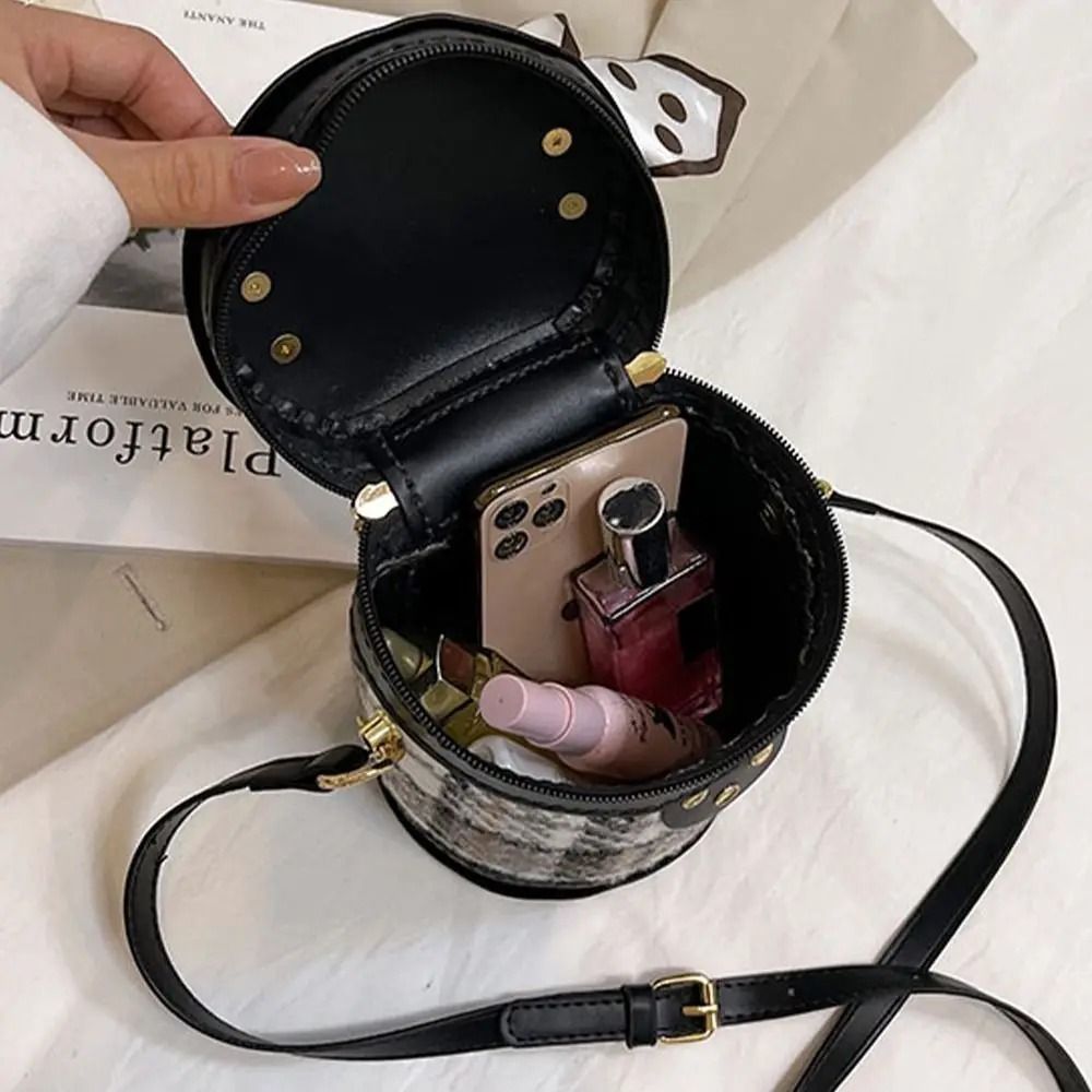 DIY Round PU Leather Crochet Bag Set